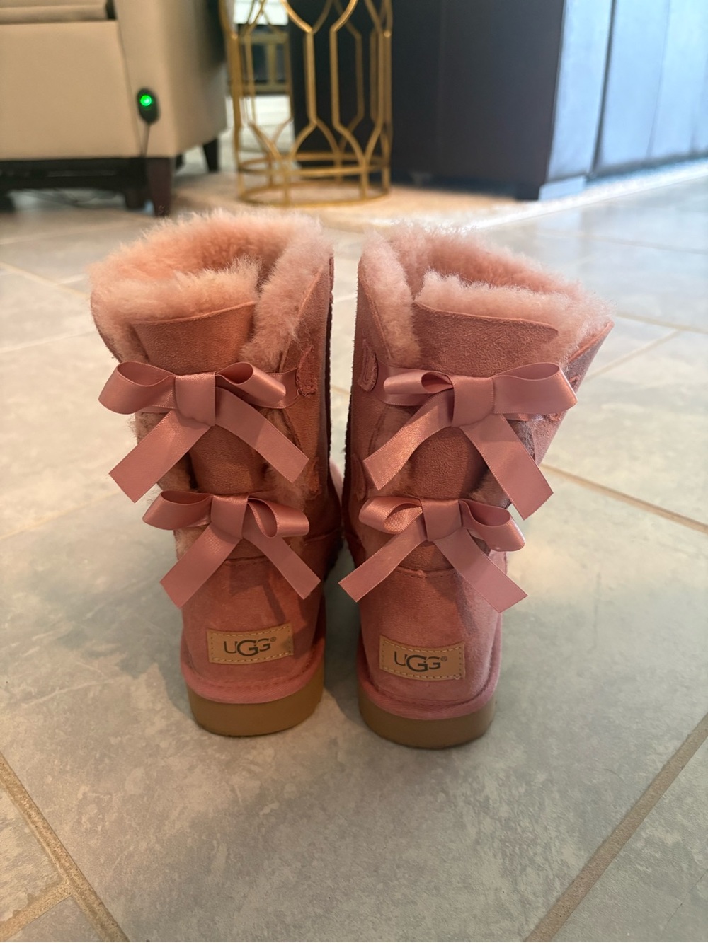 UGG Pink Bailey Bow II Boots